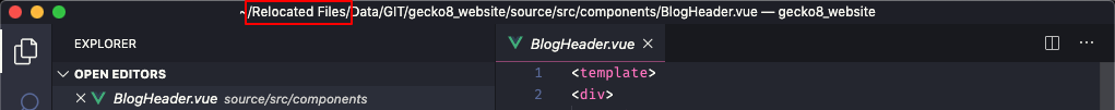 Relocated Files Path In Visual Studio Code